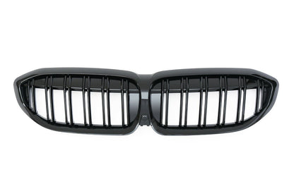 BMW 3 Series G20 (Saloon) / G21 (Touring) 2019 –2022 Gloss Black Double Slat Kidney Grilles